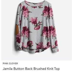 Floral Elbow Patch Sweater